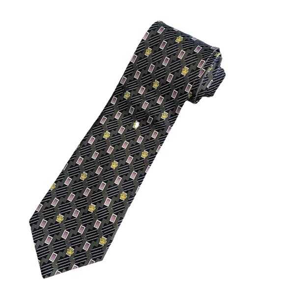 Vintage Gianni Versace Medusa Mens Tie Necktie 100% Silk Art Deco Made Italy